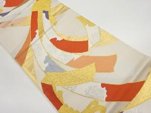 束ね熨斗に華紋・花鳥模様織出し袋帯